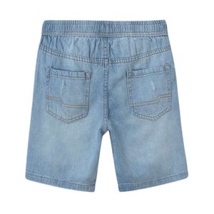 Pantalones cortos de mezclilla de algodón suave para niños, pantalones cortos informales de cintura elástica de tiro medio para niños, pantalones cortos de verano - Product Image 6