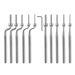 Lot de 10 Osteotomes Manuels pour Sinus Lift, Pointes Concaves Droites et Angulées avec Arrêts de Réglage à Clé L, Kit Chirurgical Dentaire pour Implants - Product Image 1