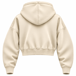 Hoodie d'hiver surdimensionné à épaules tombantes pour femme, couleur crème, personnalisable, design personnalisé, 100% coton molletonné - Product Image 2
