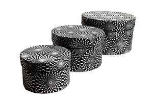 3-Piece Eco-Friendly Biodegradable Paper Storage Box Set Nested Cylindrical Decorative Gift <b>Boxes</b> <b>Black</b> White Optical <b>Boxes</b> - Product Image 2