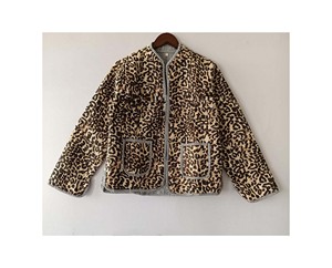 เสื้อแจ็คเก็ตโบโฮผ้าฝ้ายลายเสือดาวแบบควิลท์สองด้าน ระบายอากาศได้ดี เป็นมิตรกับสิ่งแวดล้อม ทำด้วยมือ - Product Image 1