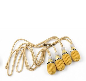 QUICK WAY INDUSTRIES Cordón de uniforme ceremonial dorado y negro con borla de nudo de sabre y borla de bullion con forma de bellota - Product Image 3