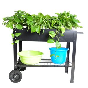 Carrello da Giardino Rialzato Mobile per Esterni e Interni, Fioriera in Metallo con Gambe Alte per Casa, Patio, Giardino e Forniture da Giardinaggio - Product Image 1