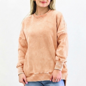 Sudadera de Algodón Suave Premium con Lavado Ácido para Mujer, Marca Privada, con Servicio OEM, Tallas OEM, Fabricante Mayorista - Product Image 4