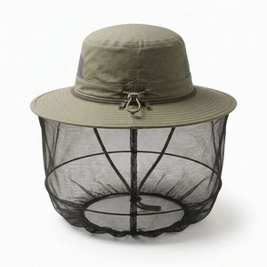 Malla de protección facial transpirable para apicultura, ventilada, para actividades al aire libre, ajuste regular, verde, poliéster de 3 capas - Product Image 2