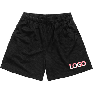 Shorts de basketball pour hommes, écologiques, blanc/noir, en mesh, coupe ajustée, haute qualité, respirants, séchage rapide, logo imprimé sur le devant, décontractés - Product Image 2