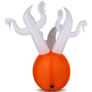 Decorazioni Gonfiabili di Halloween in PVC da 1,8 m a Forma di Zucca Fantasma con Luci LED, Spaventose Decorazioni Gonfiabili da Giardino per le Feste - Product Image 4