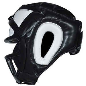 Custom Logo Professional Boxing Head Guard Two-Tone Leather Sparring Helmet for MMA - Product Image 5