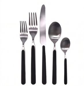 Stylish <b>Black</b> Resin Handle <b>Cutlery</b> <b>Set</b> Featuring Silver Finished Head Premium Flatware Ideal For Restaurants Homes And Gifting - Product Image 1