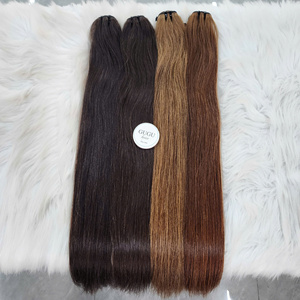 Extensions de cheveux vierges 100% humains, cheveux vietnamiens, lot de dentelle HD, super double, lisses comme des baguettes, couleur brune, 20-30 pouces - Product Image 6