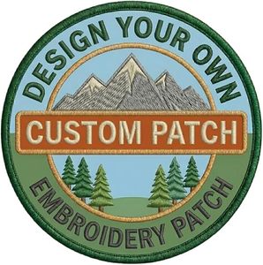Patch circulaire brodé à coudre ou thermocollant en feutre non tissé avec boucle auto-agrippante pour vêtements - Product Image 4