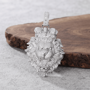 Pendentif Tête de Lion Hip Hop Iced Out en Argent 925 avec Micro-Pavé de Pierres – Vente en Gros de Bijoux Hip Hop Personnalisés - Product Image 1