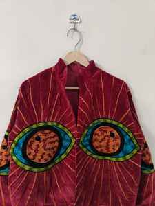 Veste de protection contre le mauvais œil, broderie oculaire, style Suzani, broderie artisanale bohème - Product Image 3