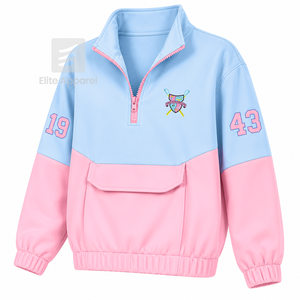 Pull à col zippé personnalisé Gamma Phi Delta Sorority, rose et bleu ciel, avec logo brodé, décontracté pour femme, vêtements grecs - Product Image 2