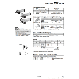 SMC Pneumatics Robots industriels Pince à air Pince rotative MRQBS32-10CA - Product Image 1