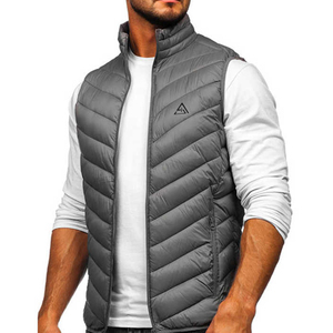 Gilet d'hiver décontracté à capuche sans manches pour homme, veste matelassée épaisse et chaude personnalisée avec poches - Product Image 3