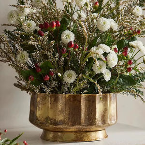 Jardinière ronde en métal pour balcon contemporain, usage décoratif - Product Image 1