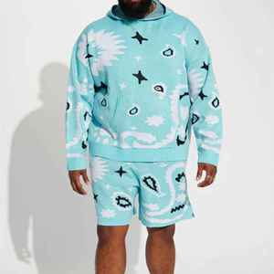 Ensemble de survêtement 2 pièces pour homme, sweat-shirt et short légers en coton 100% pour l'été - Product Image 4