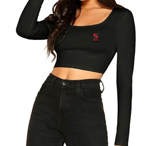 Top Corto para Mujer, Tejido Acanalado Súper Suave, Diseño Moderno con Aberturas, Ligero, Prenda Básica para Uso Diario, Costuras Premium - Product Image 1