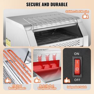 Forno a Nastro Trasportatore Commerciale in Acciaio Inox per Uso Intensivo, 450 Fette/Ora, Attrezzatura Professionale per Panifici - Product Image 5