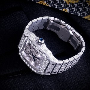 Reloj ETA de Lujo de Acero Inoxidable de Alta Calidad, Estilo Hip Hop, Completamente Cubierto de Diamantes, Mecánico, para Hombre, con Diamantes Vvs Moissanite - Product Image 5
