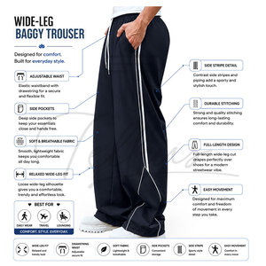 Nouvelle Arrivée – Pantalon Baggy Double Élastique Décontracté et Sportif, Style Tendance, Fabrication Professionnelle - Product Image 4