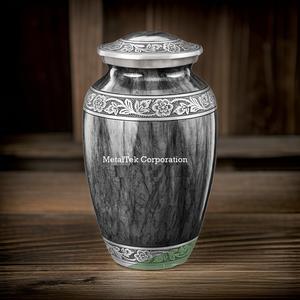 Urnes funéraires décoratives noires pour cérémonies commémoratives, design classique, couleur personnalisée, pots funéraires en métal pour cendres. - Product Image 4