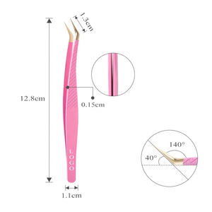 Pince à épiler professionnelle de qualité supérieure pour extensions de cils, en acier inoxydable, à pointe fine, personnalisable, marque privée OEM, soins de beauté - Product Image 5
