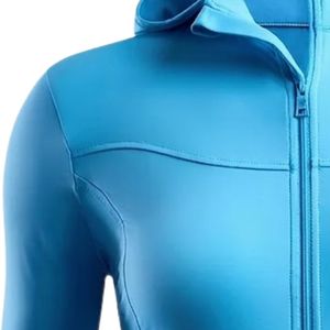 Blue Quarter Zip Hooded Golf Pullover Women's Long Sleeve Performance Sports Top Outdoor Training Wear Casual <b>Athletic</b> Apparel - Product Image 4