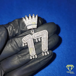 Collier Hip Hop personnalisé avec pendentif couronne de 12 pouces serti de diamants de laboratoire - Product Image 2