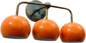 Orange Brass <b>Wall</b> Fixture 1950s Mid Century Brass Italian <b>Wall</b> Diabolo <b>Lights</b> <b>Sconce</b> Lighting Fixture 3 Bulb <b>Wall</b> <b>Sconce</b> Decor - Product Image 3