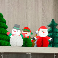 Set de Decoración Navideña con Papel de Seda con Diseño de Duende, 7 Pulgadas de Alto, Impresión Offset, CE-8P063, para Regalos de Fiesta