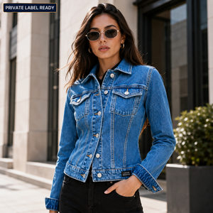 2025/2026 Trendy Women's Classic <b>Denim</b> Jacket Stylish Durable Everyday Wear Knitted Breathable Crafted Premium Cotton Vintage - Product Image 3