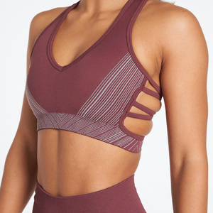 Women's Ribbed Racerback Sports <b>Bra</b> Solid Light <b>Blue</b> Breathable Eco-Friendly Quick Dry Medium Support Adjustable Straps Mesh - Product Image 5