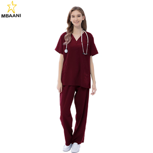 Ensemble de blouses médicales pour femmes - Blouse médicale à col en V et pantalon droit avec 11 poches - Product Image 1