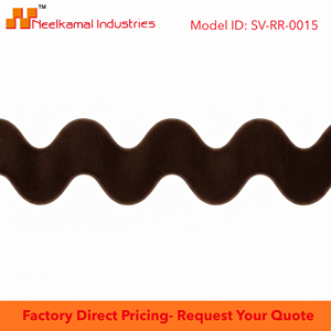 Cinta de Terciopelo Ric Rac Marrón Chocolate de 25 mm de Ancho con Borde Ondulado para Manualidades en Cuero, Embalaje de Regalos Rústico, Decoración del Hogar, Directo de Fábrica - Product Image 6