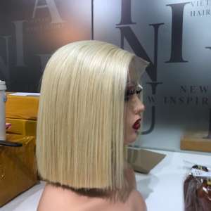 Blonde couleur vive naturelle droite et os droite fermeture assortie 5by5 Extensions de cheveux de partie centrale - Product Image 1