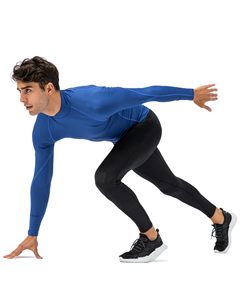 Men Turtle Neck MMA Rash Guard Compression Shirt <b>Long</b> <b>Sleeve</b> Athletic <b>Base</b> <b>Layer</b> Rash Guard For Gym Training Running Cycling Top - Product Image 4