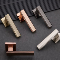 Poignée de porte intérieure classique minimaliste de luxe en laiton massif, poignée de sécurité décorative de haute qualité, quincaillerie de mobilier