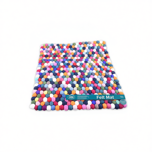 Tapis en feutre rectangulaire de style bohème - Product Image 2