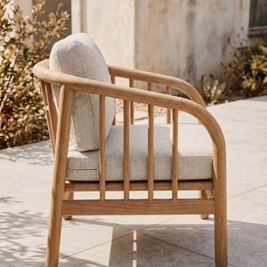 <b>Outdoor</b> Sectional Garden <b>Sofa</b> Set Wood Frame Cushioned Patio Lounge Furniture for Courtyard Terrace - Product Image 3