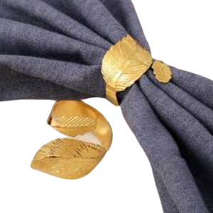 Ensemble de porte-serviettes en métal argenté de luxe pour mariage, fête, banquet, design élégant fleur et feuille, pour table de dîner formelle - Product Image 6