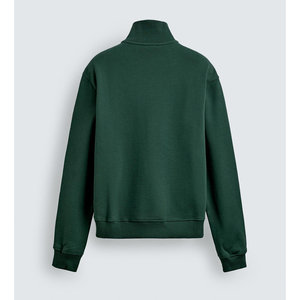 Men's Women's Oversized Half Zip Pullover Mock Neck Plain Cotton Streetwear Casual Top - Product Image 2