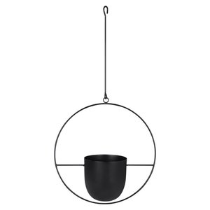 Support de plante suspendu en fer avec des détails élégants d'inspiration naturelle pour la décoration de patio et de jardin - Product Image 1