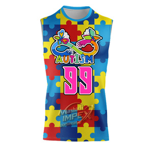 เสื้อฟุตบอลออทิสติก เสื้อแบบกลับด้านได้ ผ้าแห้งเร็ว พิมพ์ลายแบบ Sublimation / เสื้อฟุตบอลแบบกำหนดเอง เสื้อกีฬาสั่งทำพิเศษ 7v7 2026 - Product Image 2