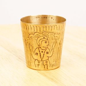 Vintage Brass Drinking Glass Handmade with Traditional Engraving Tumbler Cup <b>for</b> Home <b>Kitchen</b> <b>Decor</b> Gift <b>Item</b> Use - Product Image 3