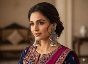 Pendientes Largos de Plata Oxidada de Diseño con Racimos de Perlas, Joyería Elegante para Fiestas, Accesorios de Moda Étnica para Mujer - Product Image 3