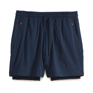 Shorts de sport pour hommes, bleu marine, avec cordon de serrage, séchage rapide, respirants, en coton/polyester, shorts d'entraînement personnalisés - Product Image 1