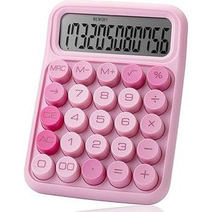 Calculadora Mecánica Rosa con Pantalla LCD Grande de 12 Dígitos y Botones Grandes - Product Image 1