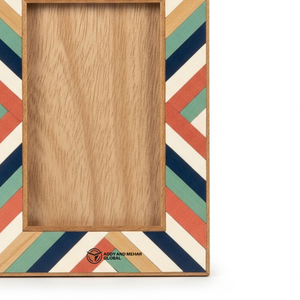 Marco de Fotos de Madera Multicolor |   Diseño de azulejos geométricos |   Marco de Fotos Hecho a Mano - Product Image 2